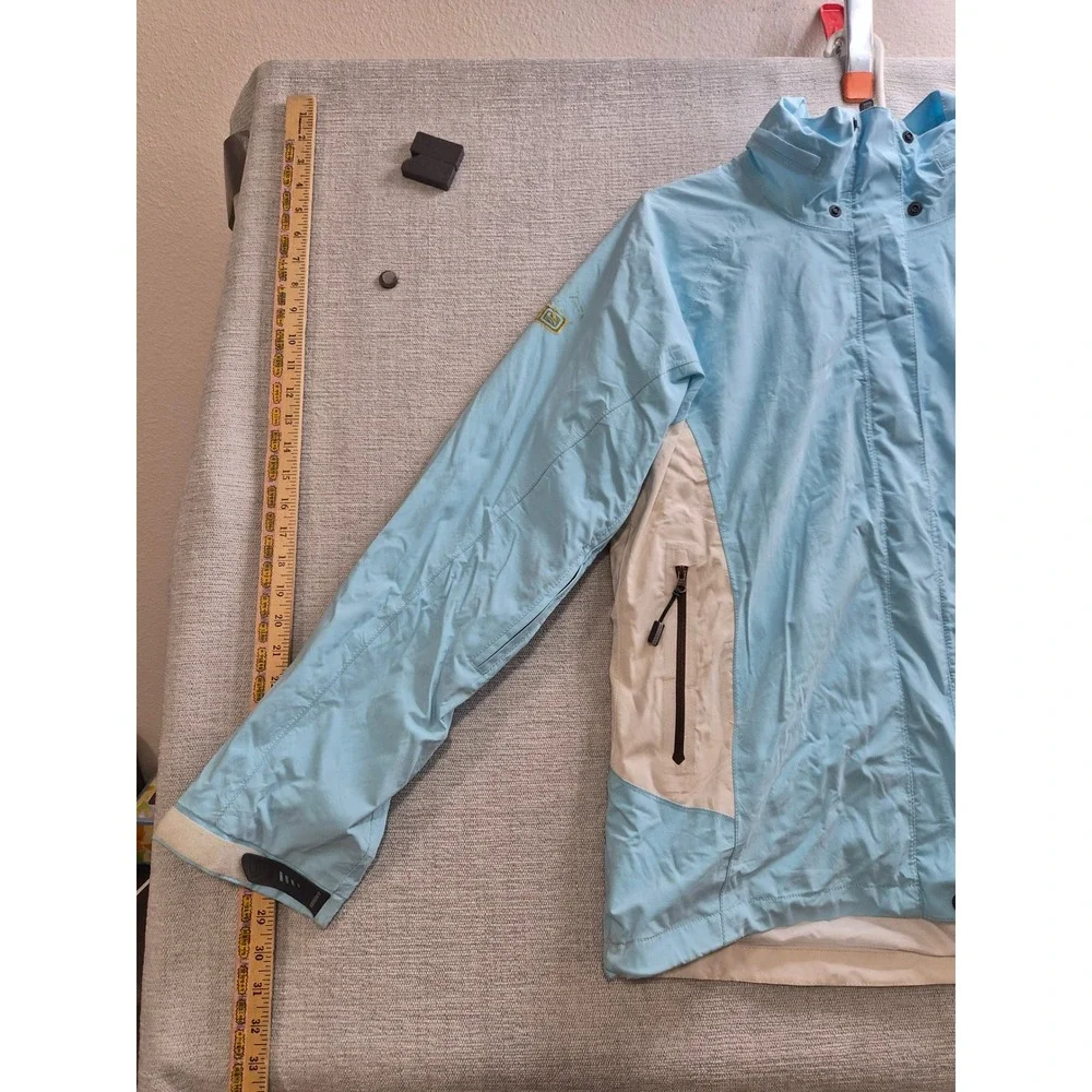 Freeride Scott Ski Jacket Womens L Blue White Mock Neck Raglan Sleeve Full Zip